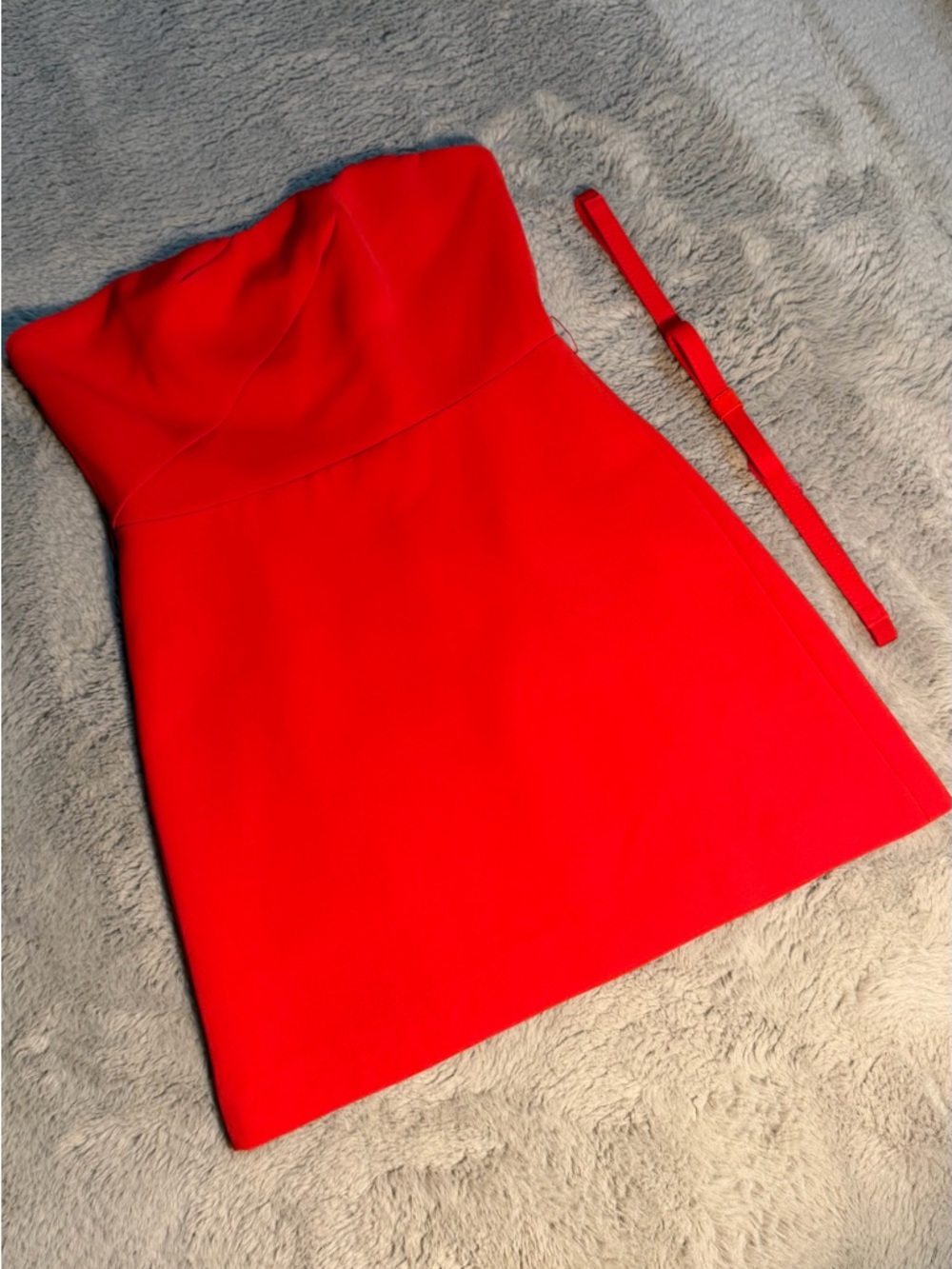 MOTF Strapless Mini Dress in Red
